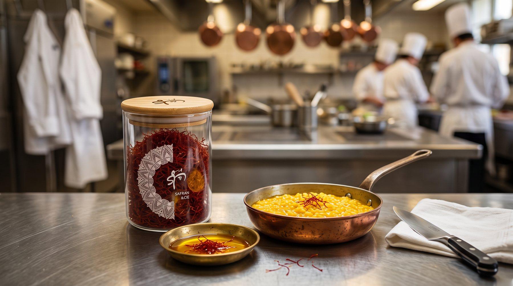 Grand format de safran Safran & Cie dans une cuisine d’école